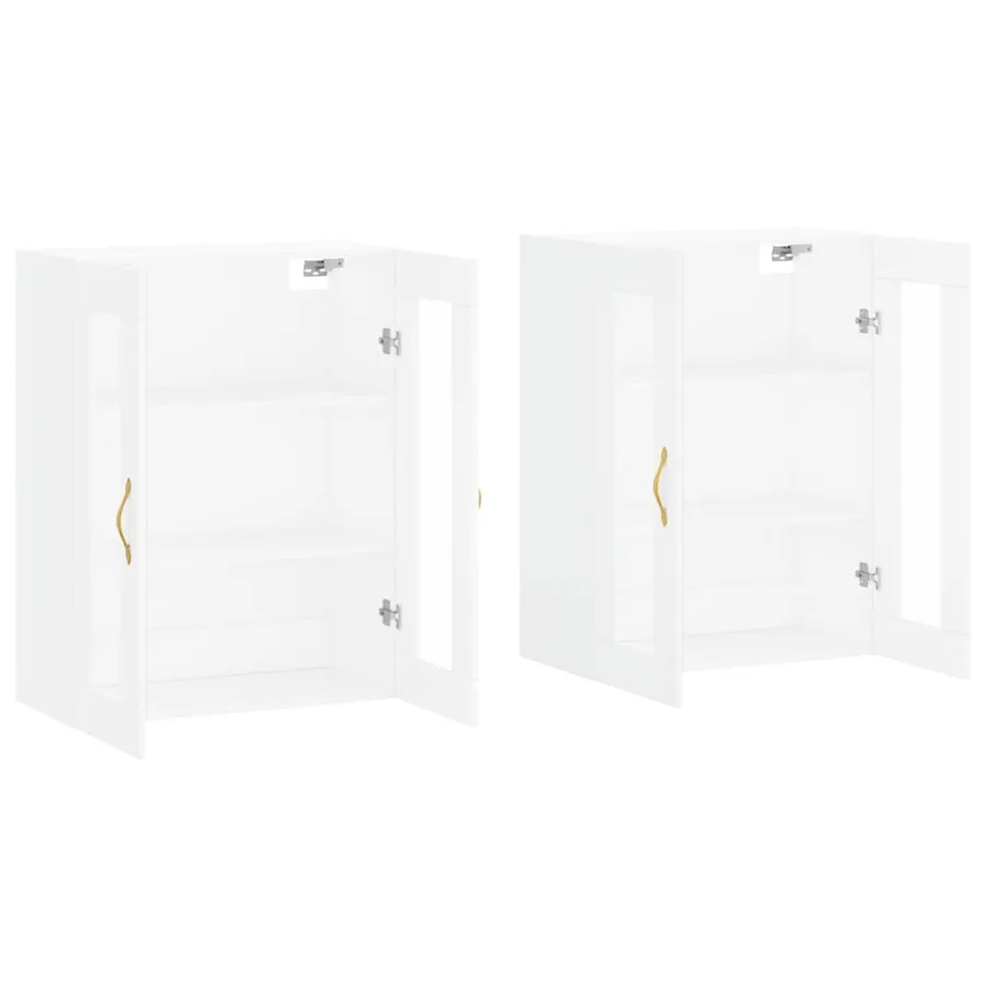 Armoires murales 2 pcs blanc bois d'ingénierie - 4