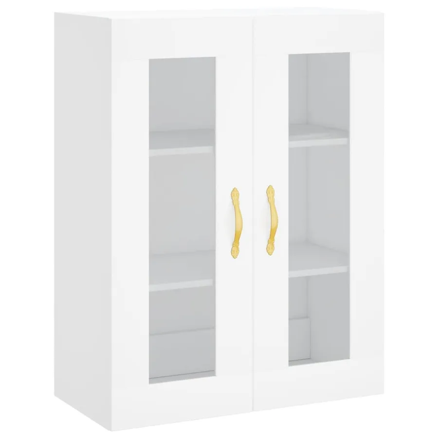 Buffet haut Blanc 69,5x34x180 cm Bois d'ingénierie - 5