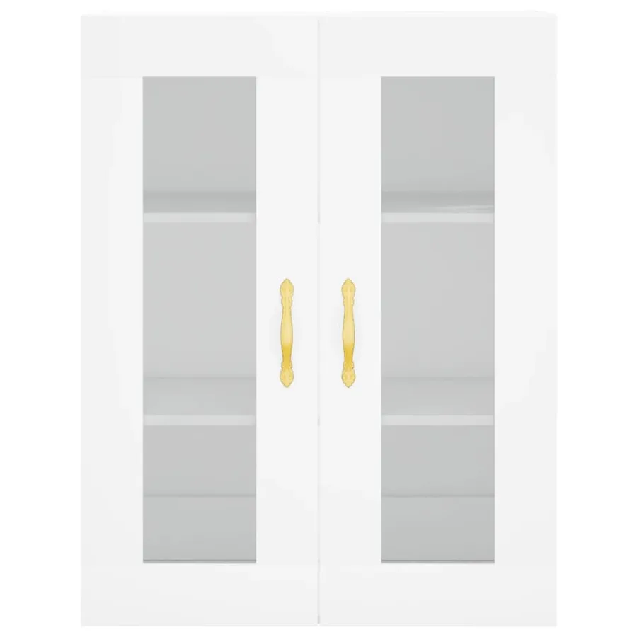 Buffet haut Blanc 69,5x34x180 cm Bois d'ingénierie - 6