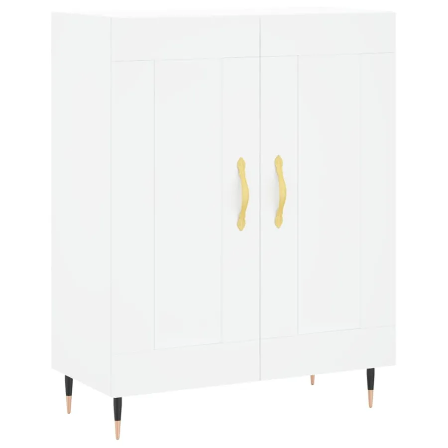 Buffet haut Blanc 69,5x34x180 cm Bois d'ingénierie - 7