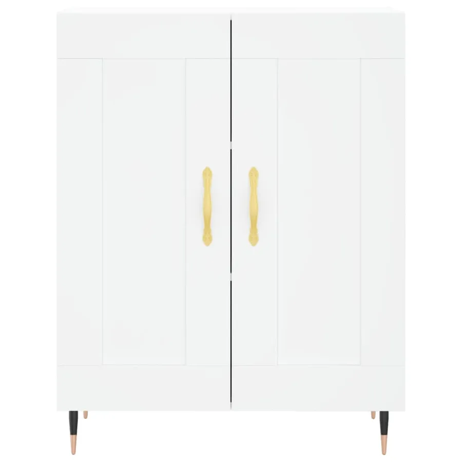 Buffet haut Blanc 69,5x34x180 cm Bois d'ingénierie - 8