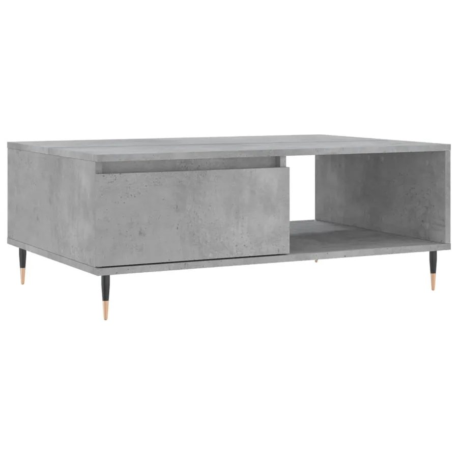 Table basse gris béton 90x60x35 cm bois d'ingénierie - 2