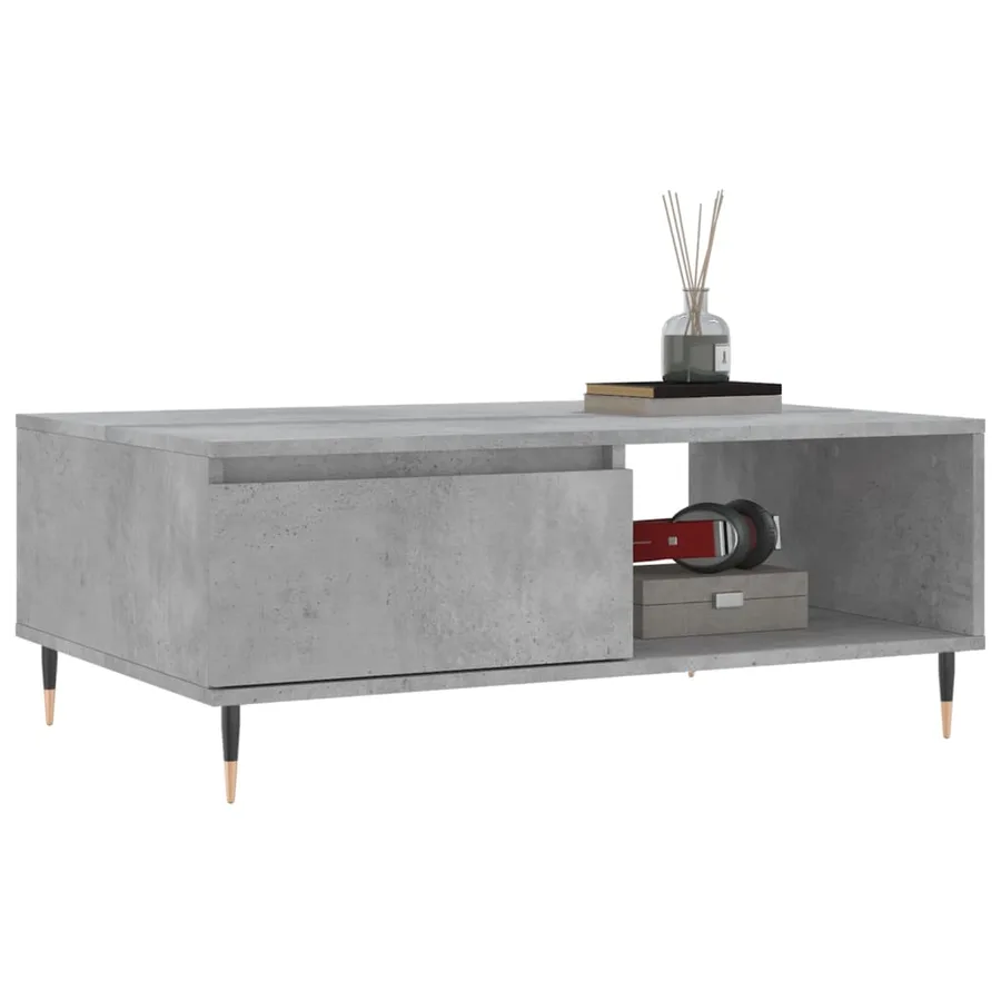 Table basse gris béton 90x60x35 cm bois d'ingénierie - 3