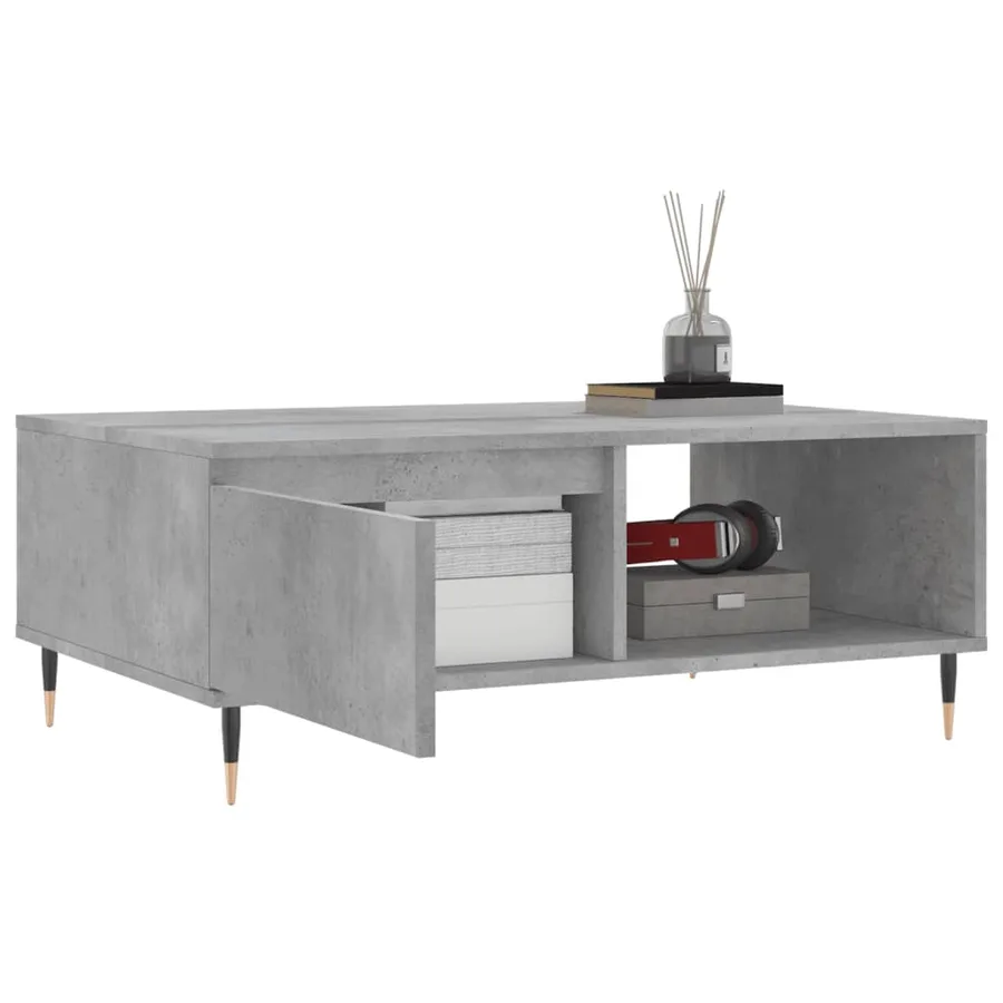 Table basse gris béton 90x60x35 cm bois d'ingénierie - 4