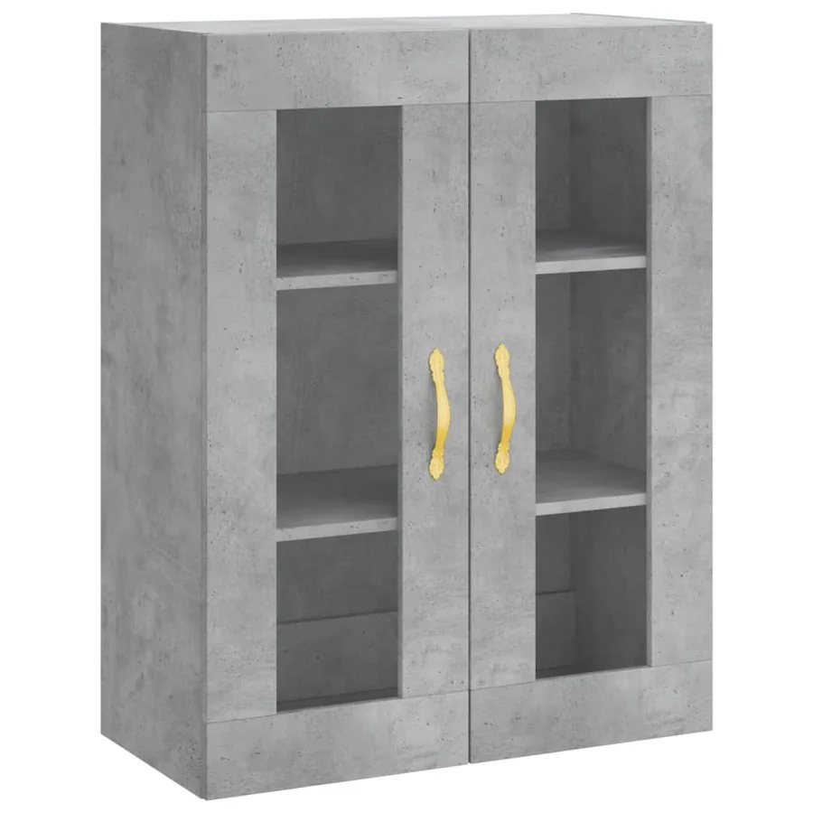 Buffet haut Gris béton 69,5x34x180 cm Bois d'ingénierie - 4