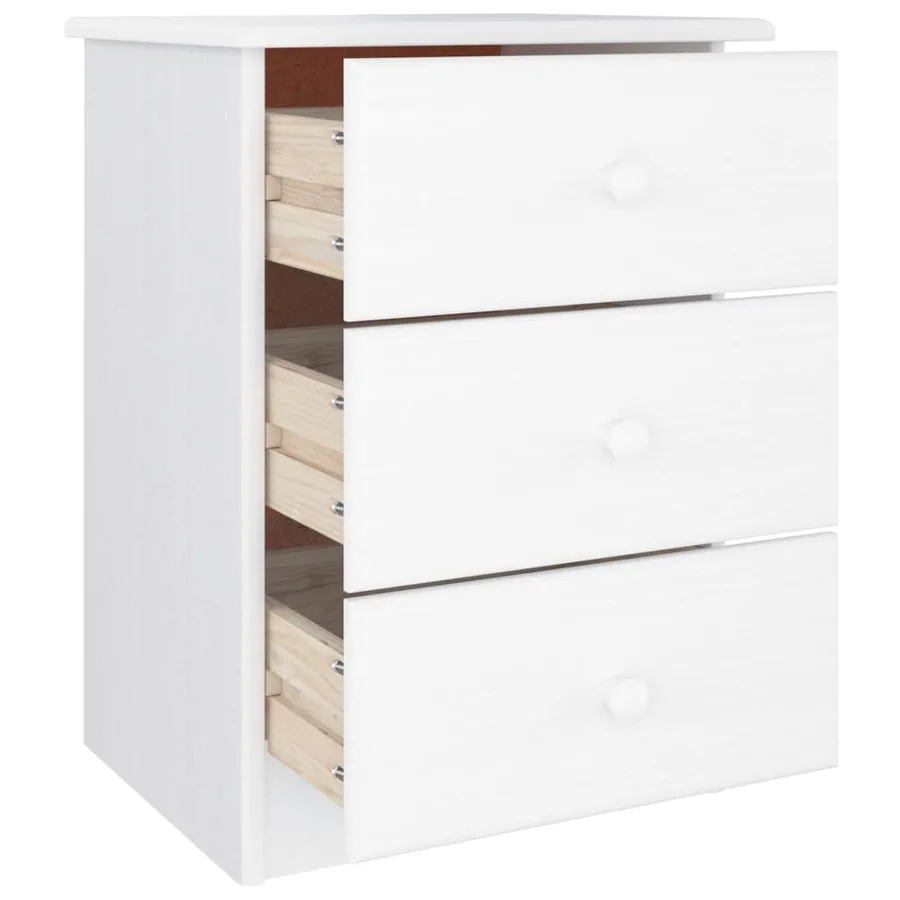 Table de chevet ALTA blanc 41x35x55,5 cm bois de pin massif - 4