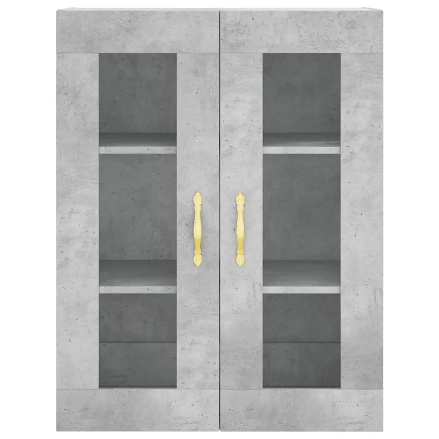 Buffet haut Gris béton 69,5x34x180 cm Bois d'ingénierie - 6