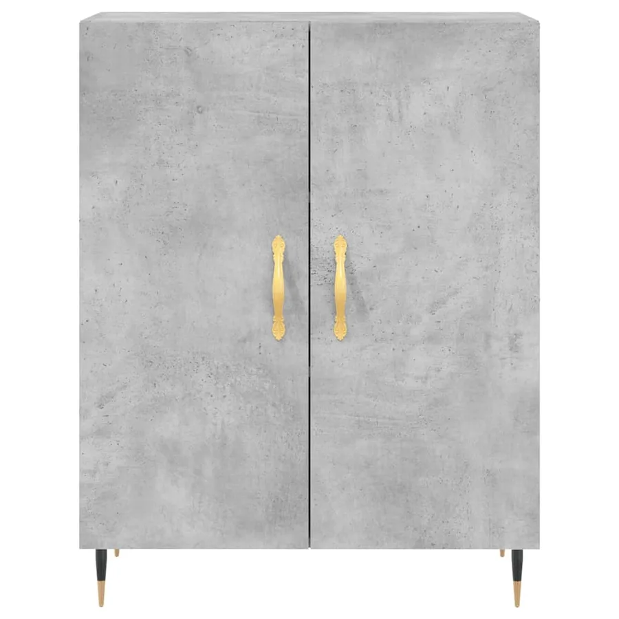 Buffet haut Gris béton 69,5x34x180 cm Bois d'ingénierie - 8