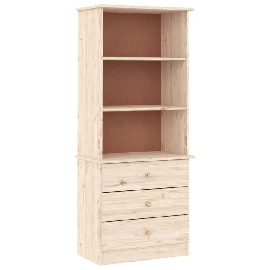 Bibliothèque avec tiroirs ALTA 60x35x142 cm bois massif de pin - 2