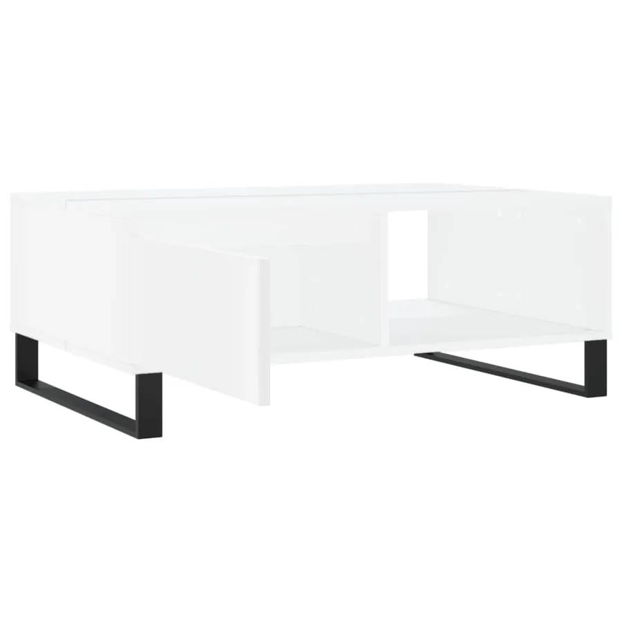 Table basse blanc 90x60x35 cm bois d'ingénierie - 6