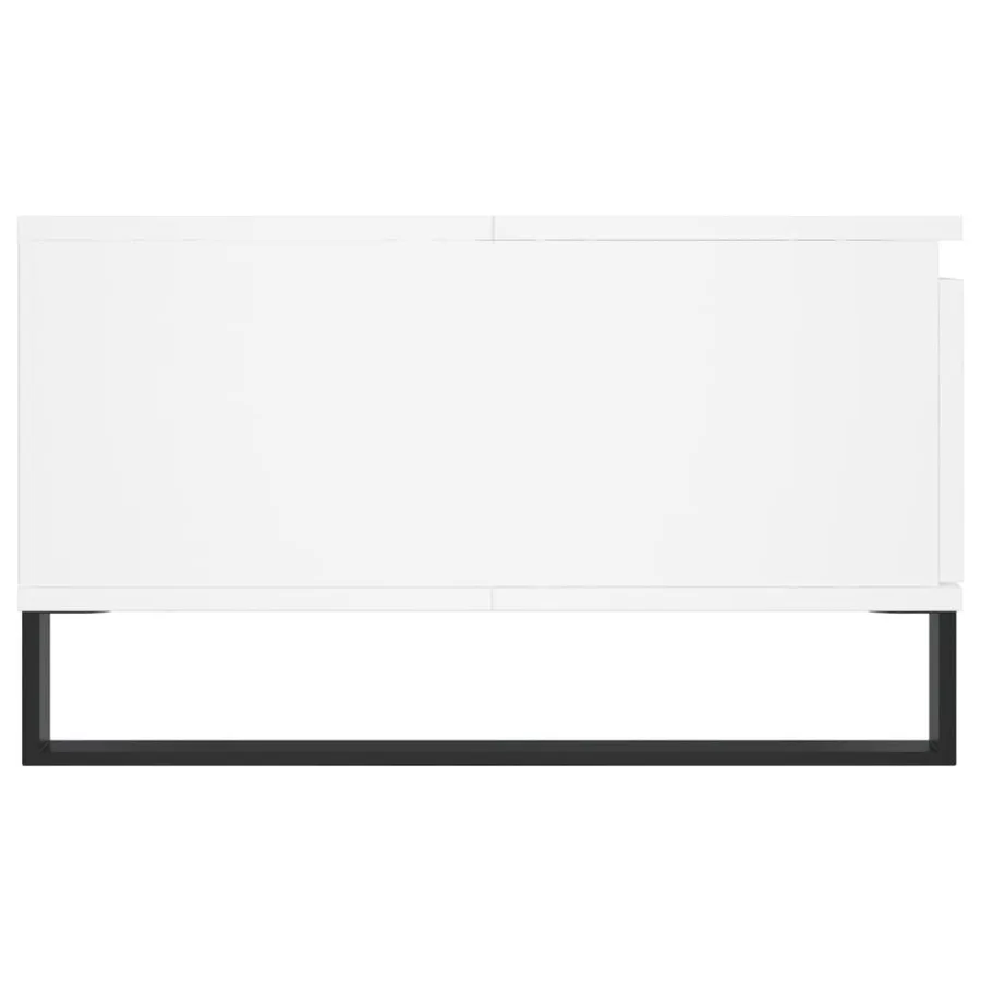 Table basse blanc 90x60x35 cm bois d'ingénierie - 7