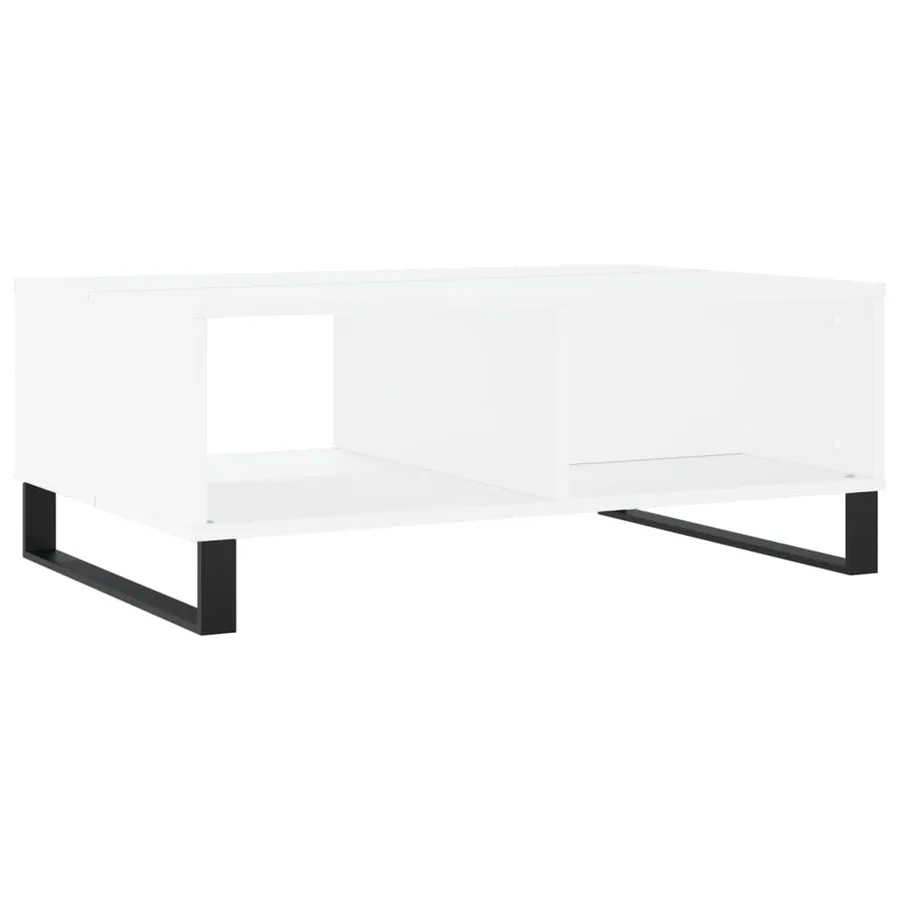 Table basse blanc 90x60x35 cm bois d'ingénierie - 8