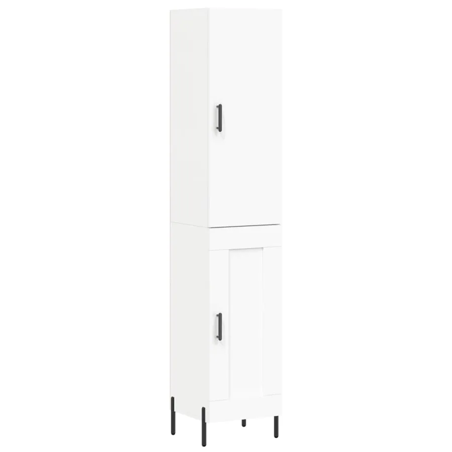 Buffet haut Blanc 34,5x34x180 cm Bois d'ingénierie - 2