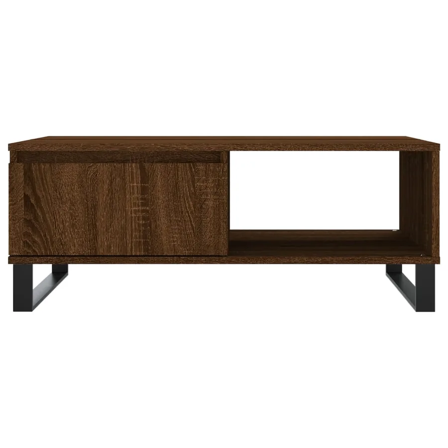 Table basse chêne marron 90x60x35 cm bois d'ingénierie - 5