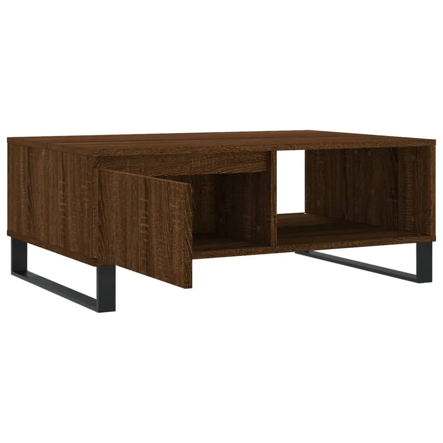 Table basse chêne marron 90x60x35 cm bois d'ingénierie - 6