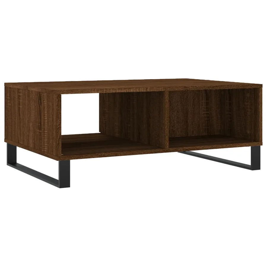 Table basse chêne marron 90x60x35 cm bois d'ingénierie - 8