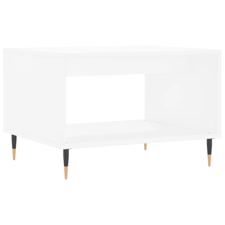 Table basse blanc 60x50x40 cm bois d'ingénierie - 2
