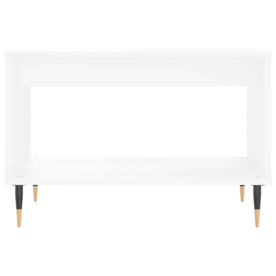 Table basse blanc 60x50x40 cm bois d'ingénierie - 4