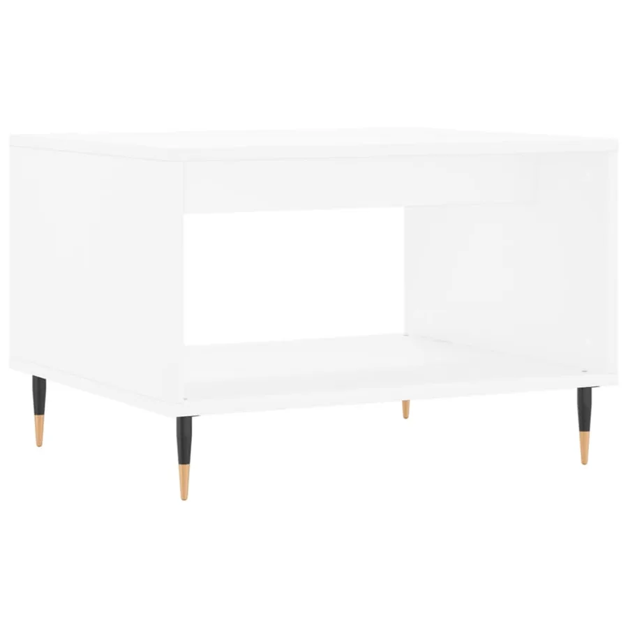 Table basse blanc 60x50x40 cm bois d'ingénierie - 6
