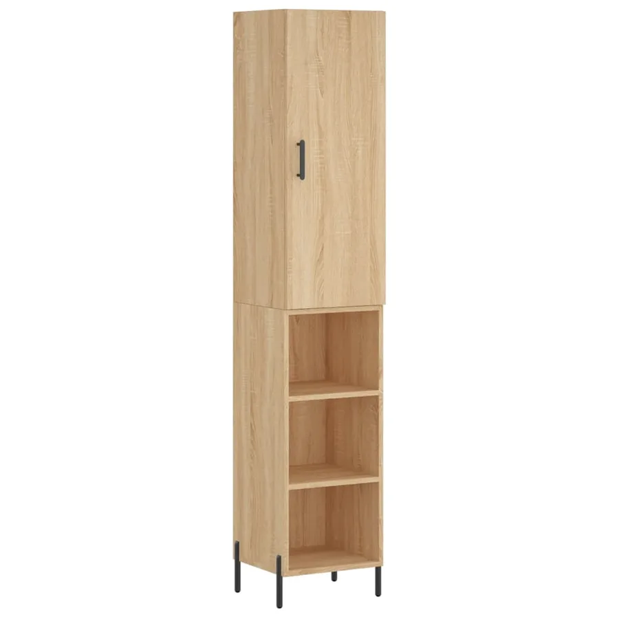 Buffet haut Chêne sonoma 34,5x34x180 cm Bois d'ingénierie - 2