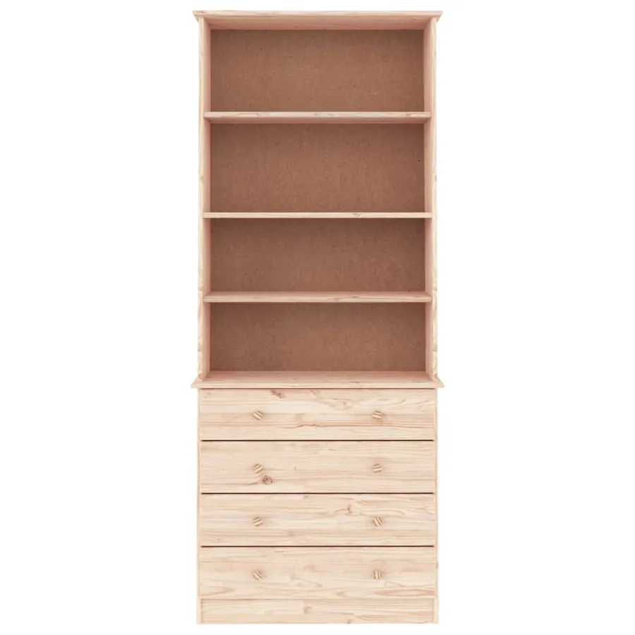 Bibliothèque avec tiroirs ALTA 77x35x186,5cm bois massif de pin - 3
