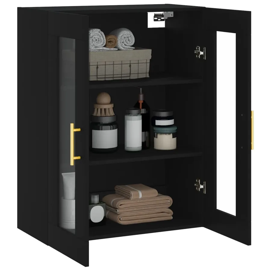 Armoire murale noir 69,5x34x90 cm - 5