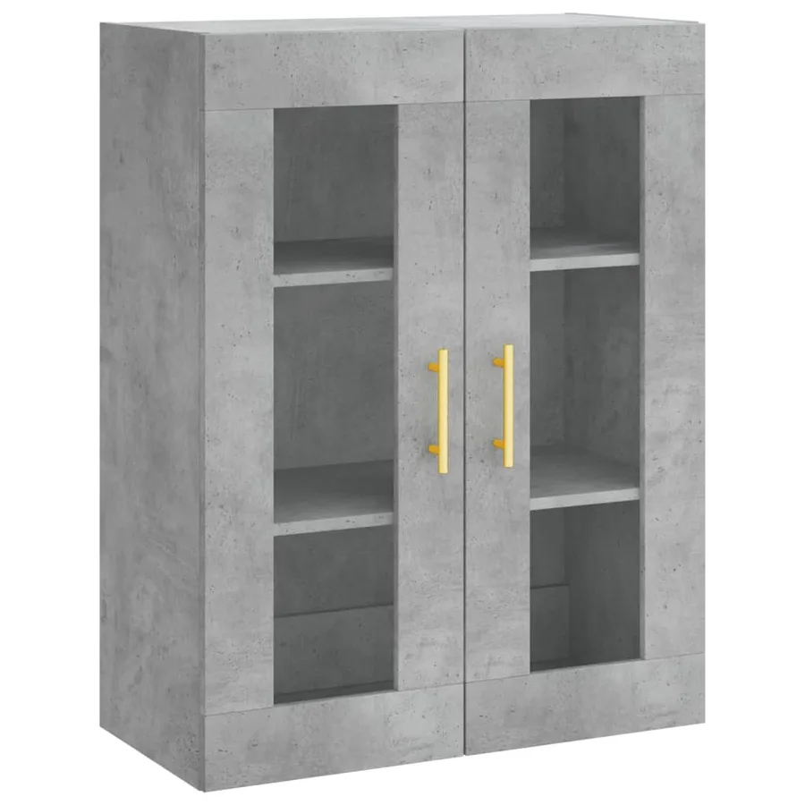 Buffet haut Gris béton 69,5x34x180 cm Bois d'ingénierie - 5