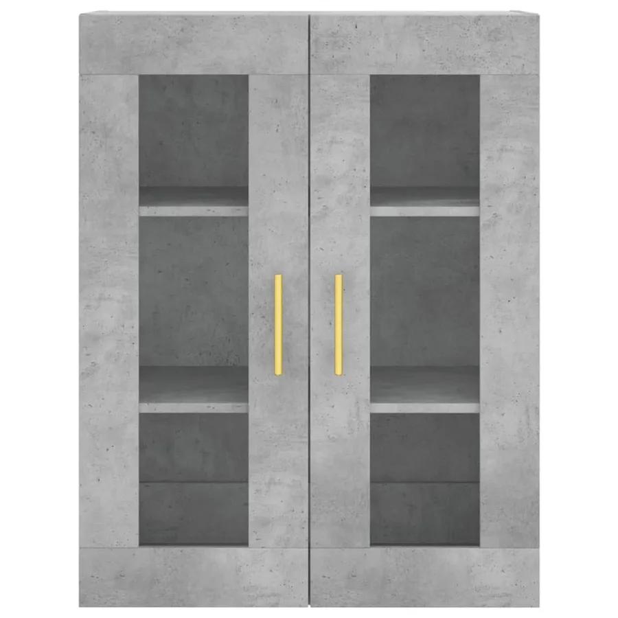 Buffet haut Gris béton 69,5x34x180 cm Bois d'ingénierie - 6
