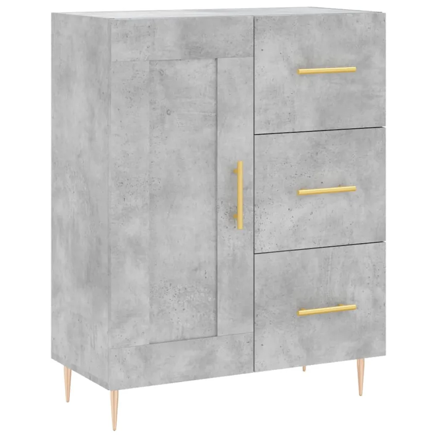 Buffet haut Gris béton 69,5x34x180 cm Bois d'ingénierie - 7