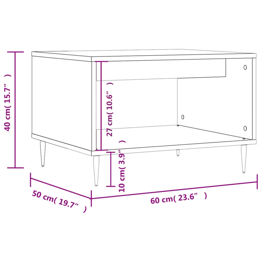Table basse sonoma gris 60x50x40 cm bois d'ingénierie - 9