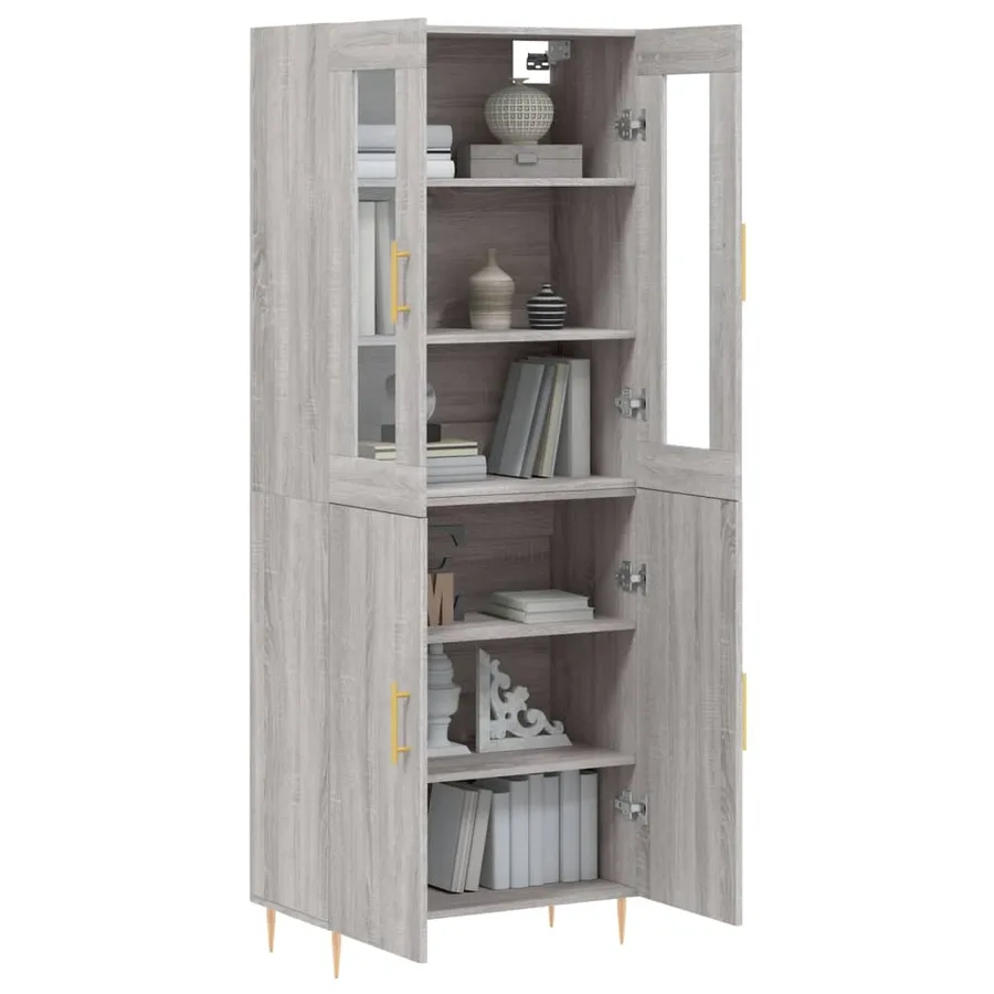 Buffet haut Sonoma gris 69,5x34x180 cm Bois d'ingénierie - 3