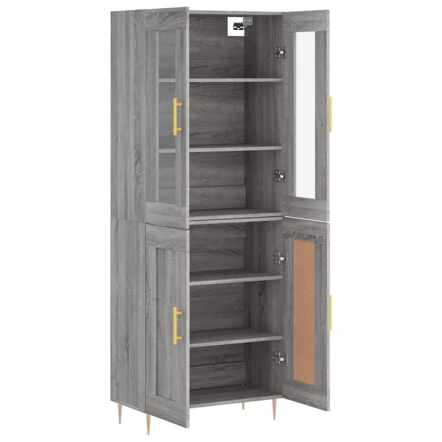 Buffet haut Sonoma gris 69,5x34x180 cm Bois d'ingénierie - 4