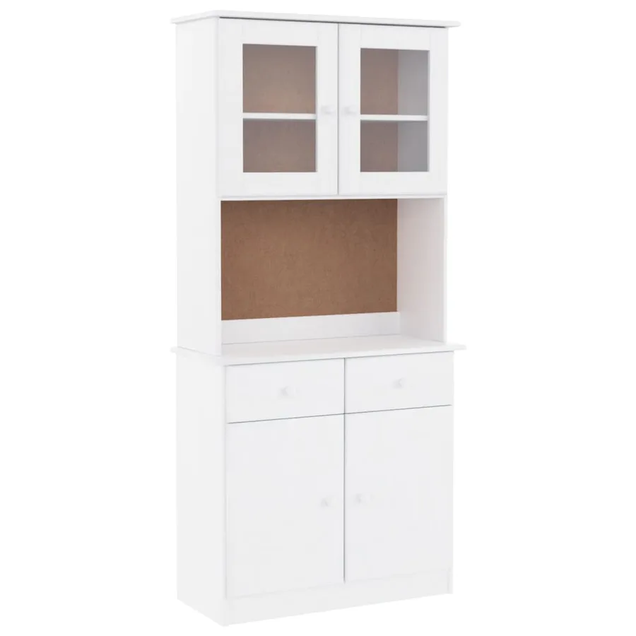 Buffet ALTA blanc 77x35x165 cm bois massif de pin - 2