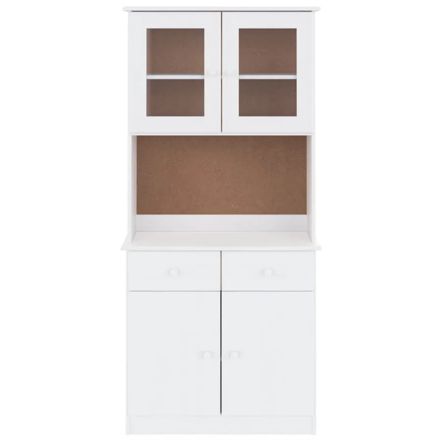 Buffet ALTA blanc 77x35x165 cm bois massif de pin - 3