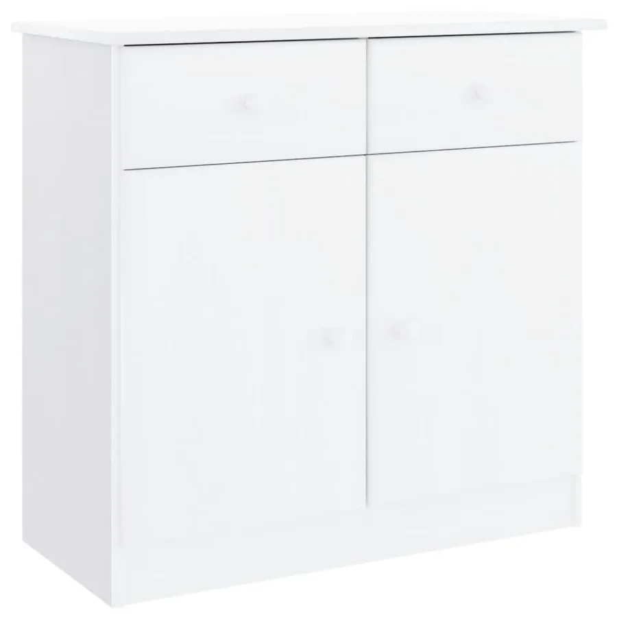 Buffet ALTA blanc 77x35x165 cm bois massif de pin - 9