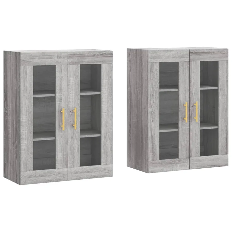 Armoires murales 2 pcs sonoma gris bois d'ingénierie - 2