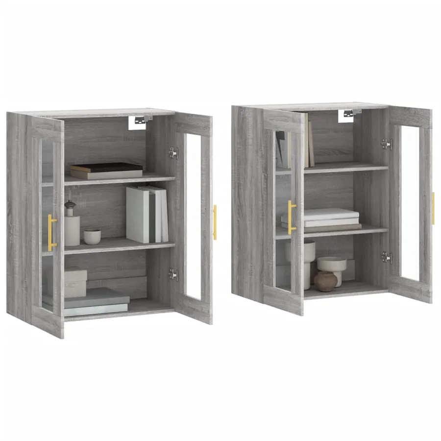 Armoires murales 2 pcs sonoma gris bois d'ingénierie - 3