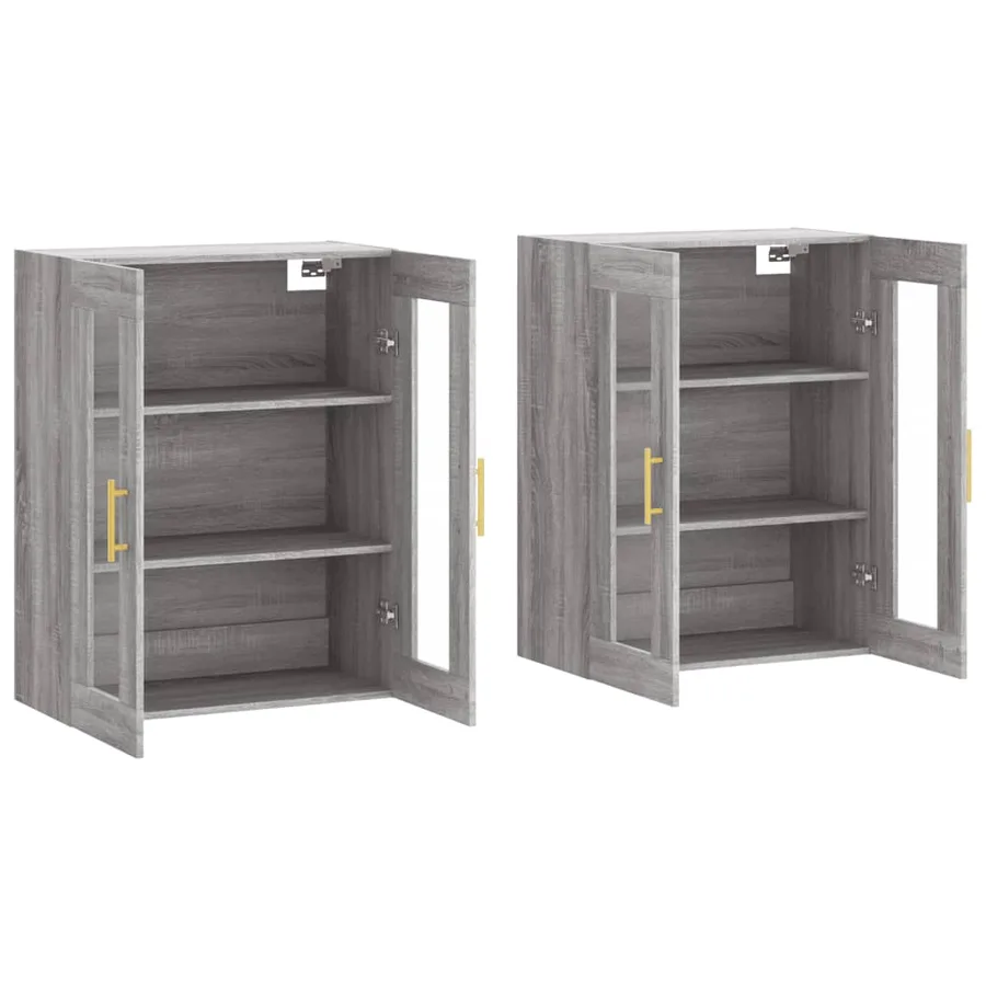 Armoires murales 2 pcs sonoma gris bois d'ingénierie - 4