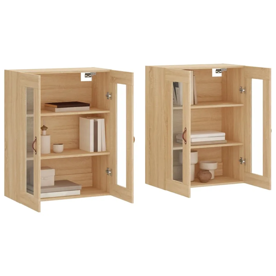 Armoires murales 2 pcs chêne sonoma bois d'ingénierie - 3