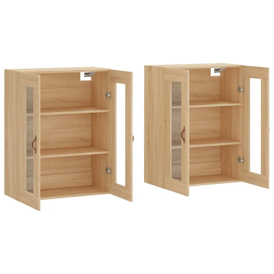 Armoires murales 2 pcs chêne sonoma bois d'ingénierie - 4