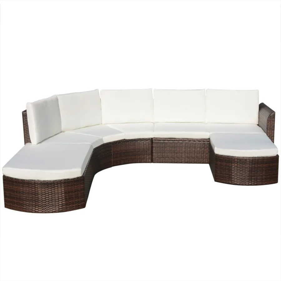 Salon de jardin 4 pcs avec coussins Résine tressée Marron - 2