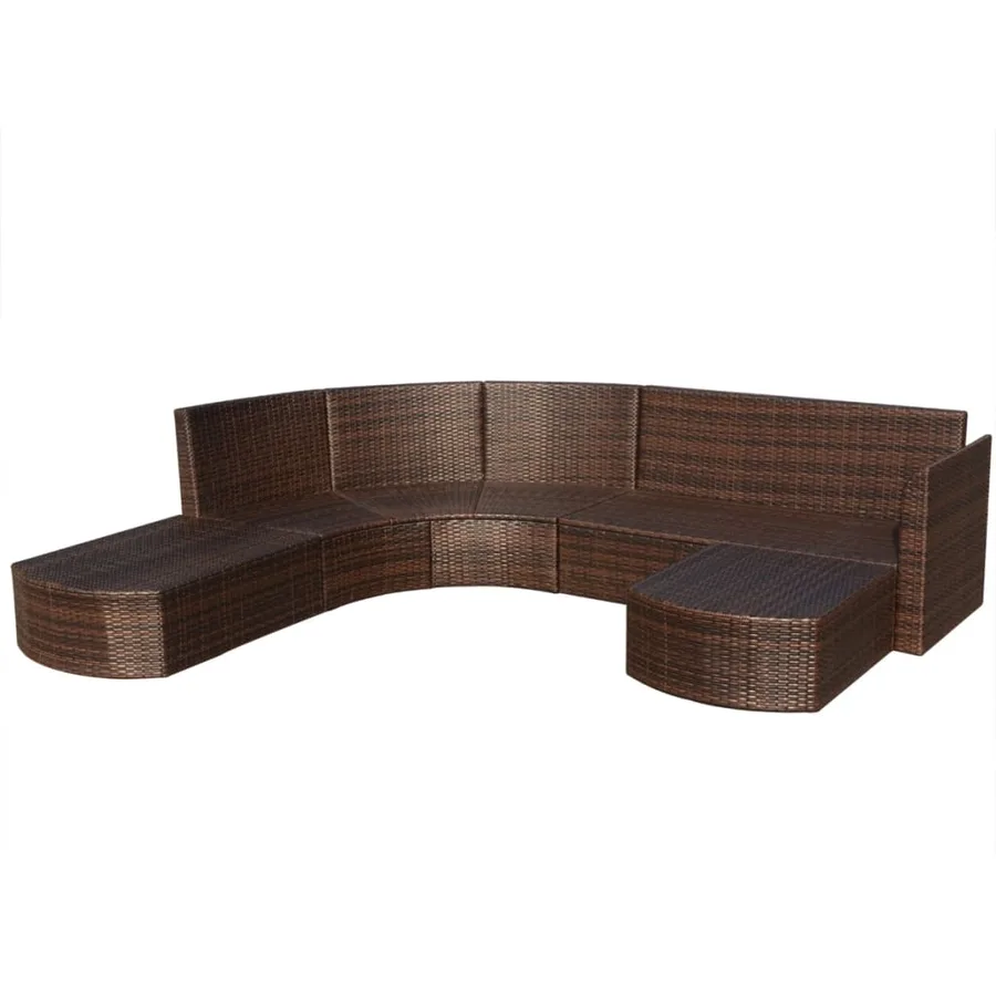 Salon de jardin 4 pcs avec coussins Résine tressée Marron - 4