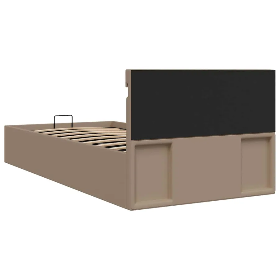 Cadre de lit à rangement hydraulique et LED similicuir 90x200cm - 8