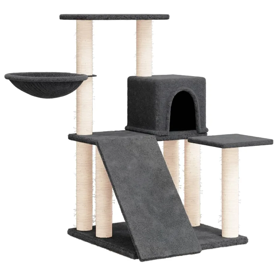 Arbre à chat avec griffoirs en sisal Gris foncé 82 cm - 2