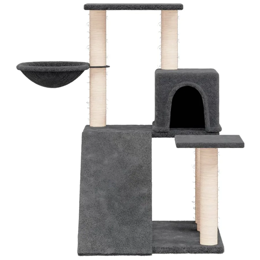 Arbre à chat avec griffoirs en sisal Gris foncé 82 cm - 3