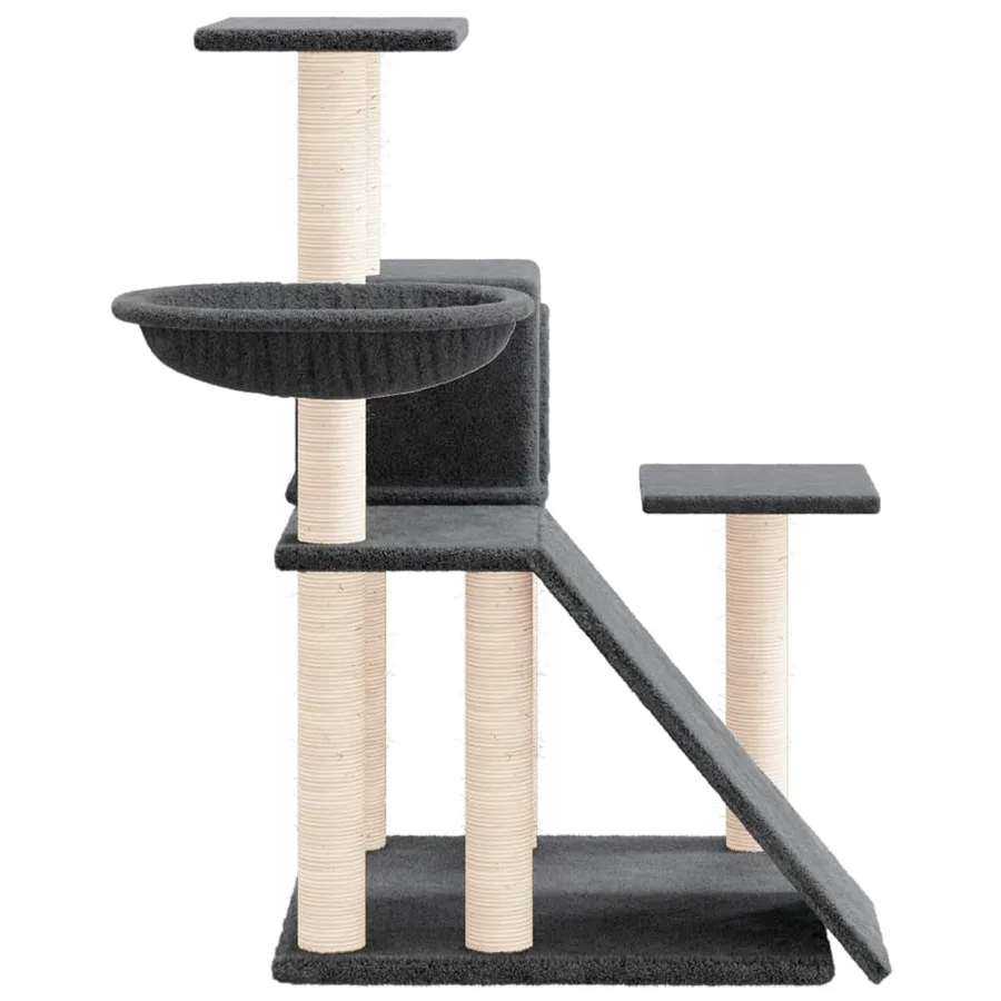 Arbre à chat avec griffoirs en sisal Gris foncé 82 cm - 4