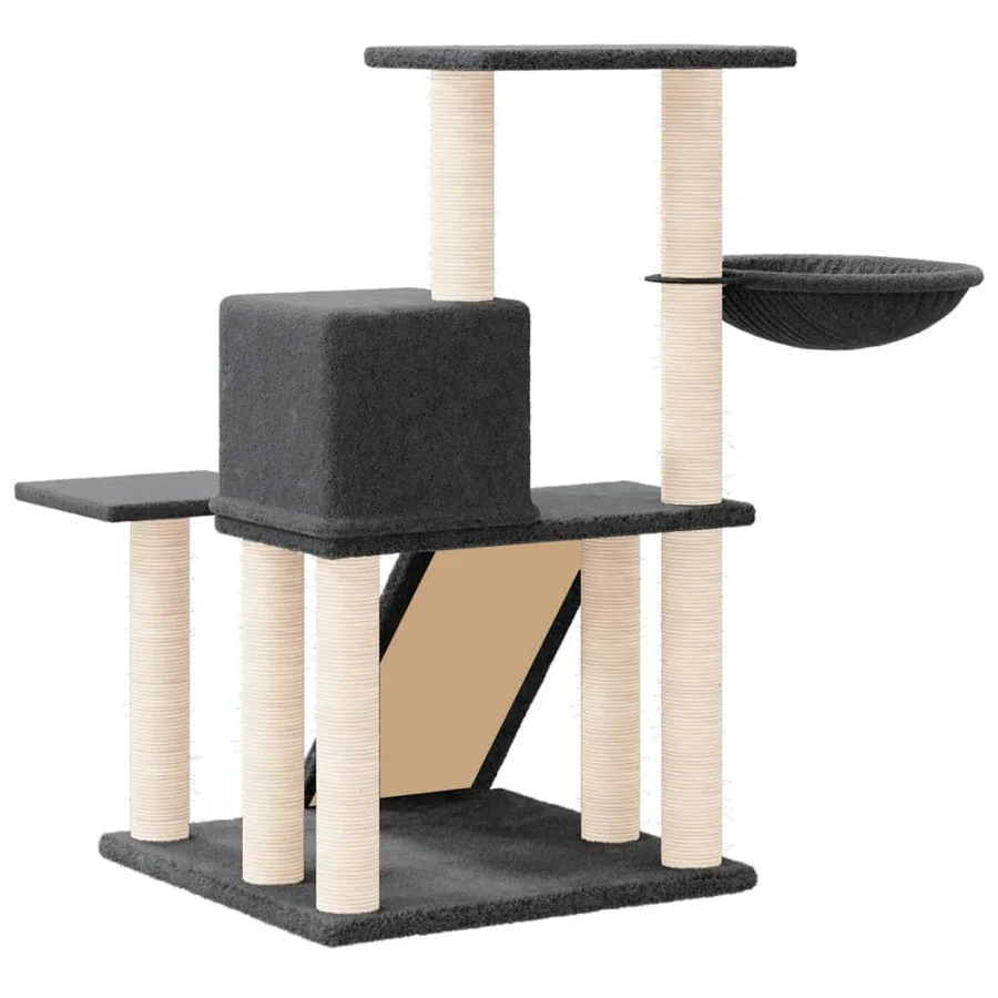 Arbre à chat avec griffoirs en sisal Gris foncé 82 cm - 5
