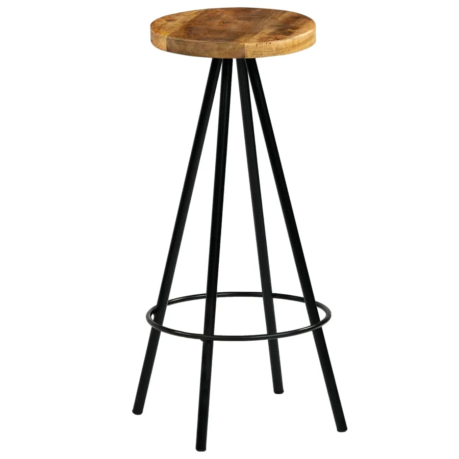 Chaises de bar lot de 2 bois de manguier solide - 11