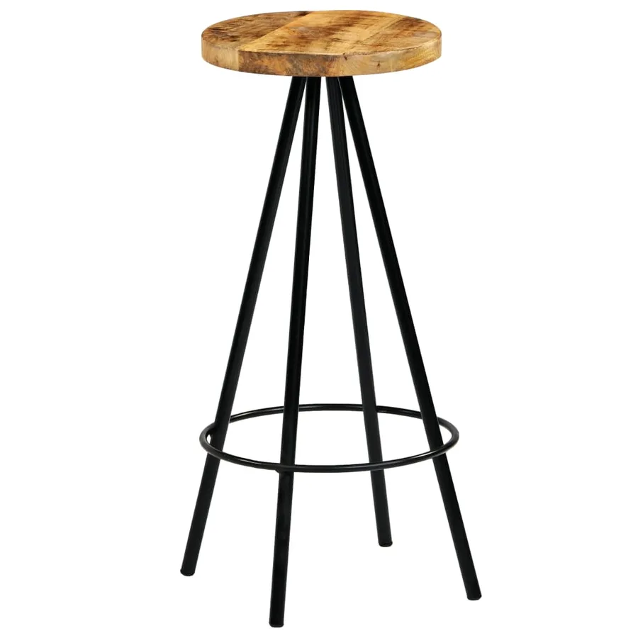 Chaises de bar lot de 2 bois de manguier solide - 4