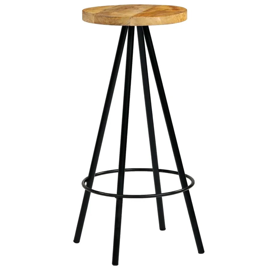 Chaises de bar lot de 2 bois de manguier solide - 8